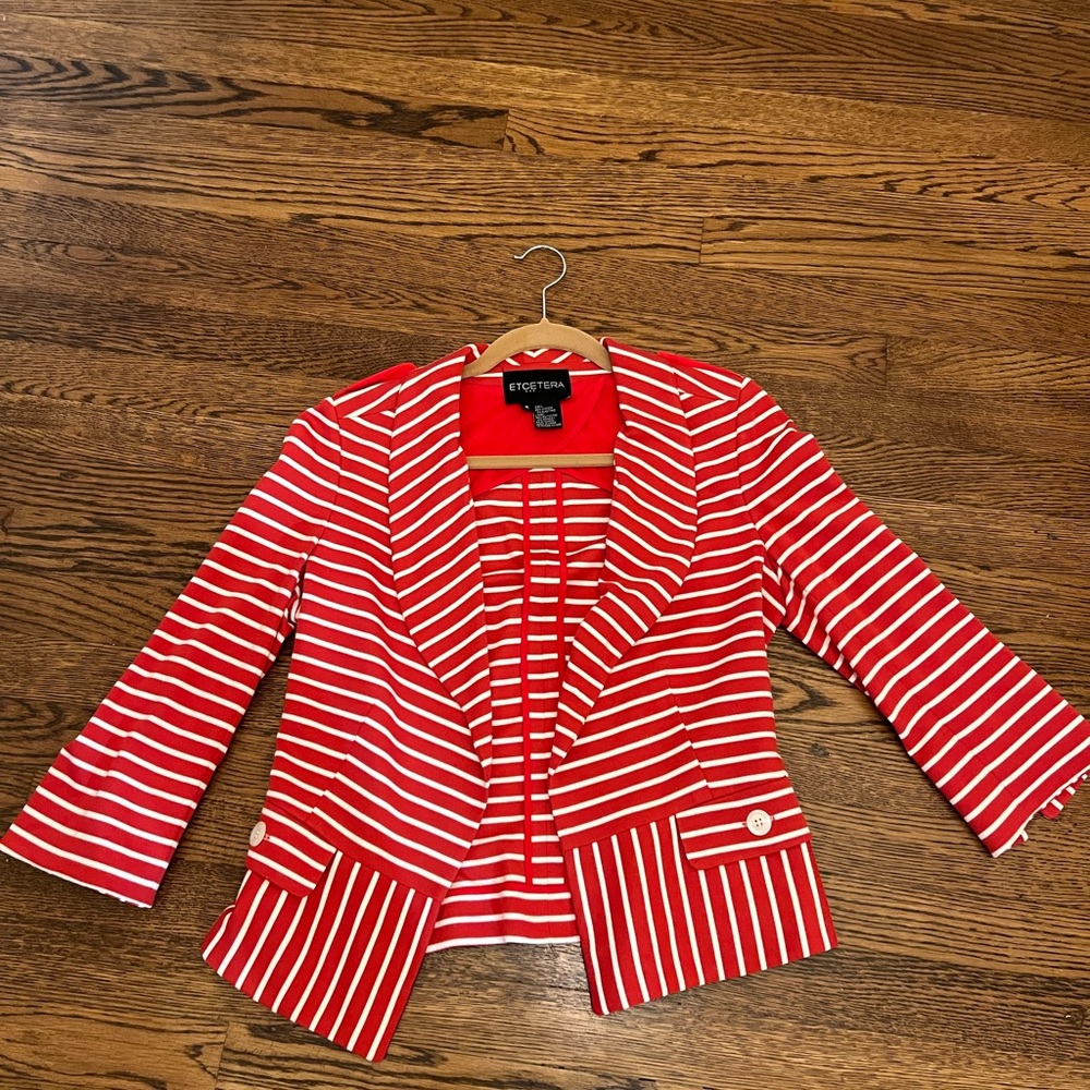 Etcetera striped knit blazer